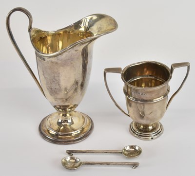 Lot 1114 - A George V hallmarked silver cream jug,...