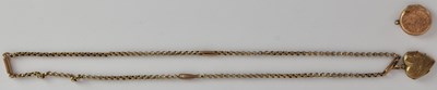 Lot 1383 - A yellow metal belcher link necklace, stamped '...