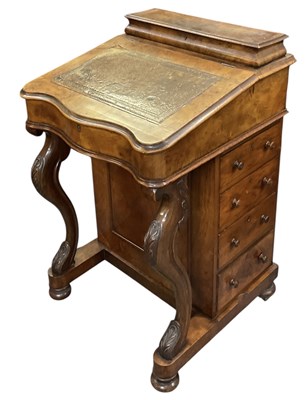 Lot 37 - A Victorian burr walnut Davenport desk, with...