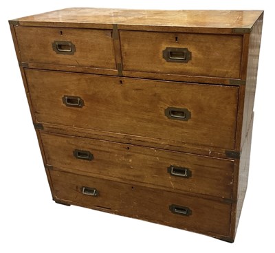 Lot 9 - A 19th century walnut brass bound military...