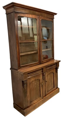 Lot 35 - A Victorian mahogany bookcase, with pair of...