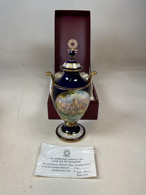 Lot 334 - CAVERSWALL; a boxed hand painted Silver...