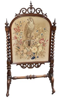 Lot 24 - A late 19th century walnut framed fret carved...