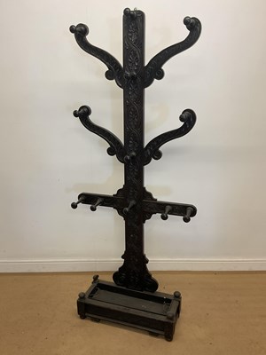 Lot 398 - A late Victorian carved oak hat and coat stand,...