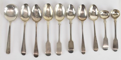 Lot 1074 - Eight assorted George IV and later hallmarked...