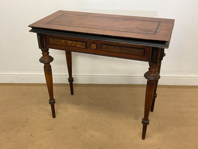 Lot 400 - A late Victorian walnut and ebonised tea table,...