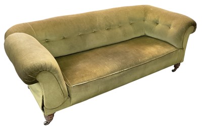 Lot 23 - A 19th century green upholstered pine and oak...