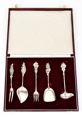 Lot 677 - REED & BARTON; a cased harlequin set of silver...