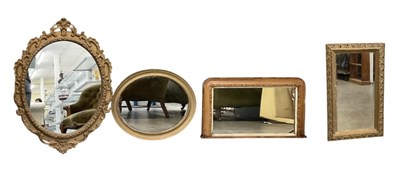 Lot 61 - Four 19th century and later wall mirrors,...