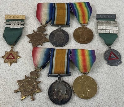 Lot 101 - Two WW1 Medal trios, awarded to 269717 SPR WH...