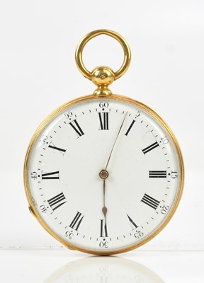 Lot 517 - A French yellow metal key wind open faced...