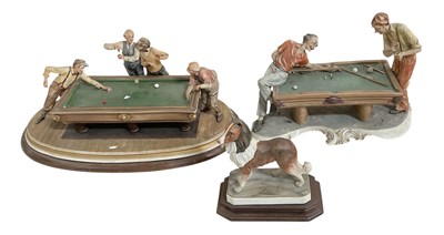 Lot 556 - CAPODIMONTE; three porcelain figures...