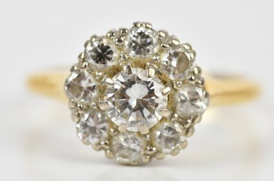Lot 341 - An 18ct yellow gold diamond set cluster dress...