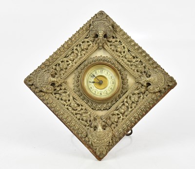 Lot 1283 - A 19th century strut clock, the enamel chapter...