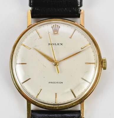 Lot 570 - ROLEX; a gentleman's 9ct gold cased wristwatch,...