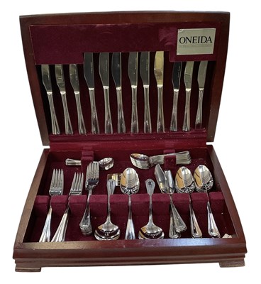 Lot 1009 - ONEIDA; a modern cased six setting canteen of...