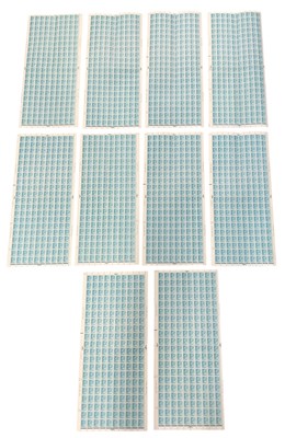 Lot 475 - Ten sheets/panes of Elizabeth II blue...