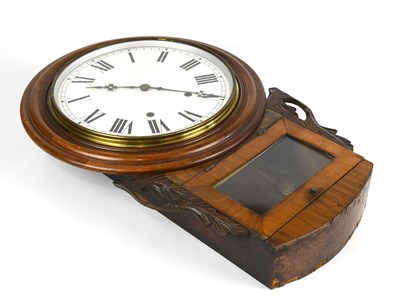 Lot 2640 - A 19th century mahogany drop dial wall clock,...