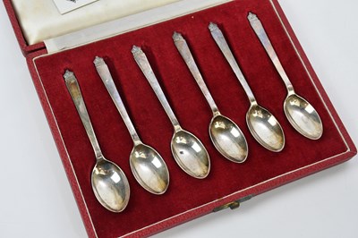 Lot 2226 - ROBERTS & BELK; a cased set of six hallmarked...
