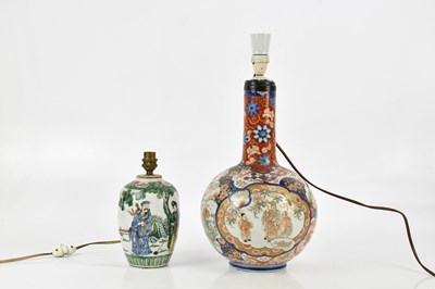 Lot 1554 - A Chinese Famille Verte ginger jar (converted...