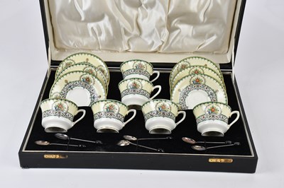 Lot 1696 - ROYAL WORCESTER; a coffee service decorated in...