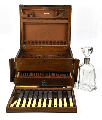 Lot 2010 - An oak cased part canteen of silver plated...