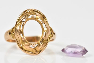 Lot 434 - A Victorian yellow metal dress ring, stamped...