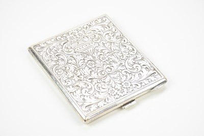 Lot 2281 - A Continental silver cigarette case with...