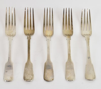 Lot 1065 - Five early 19th century hallmarked silver...