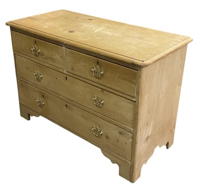 Lot 64 - A late 19th/early 20th century pine chest of...