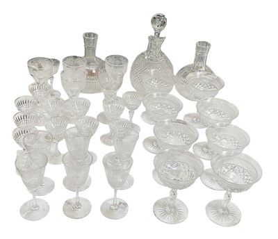 Lot 584 - A set of twelve cut liqueur glasses with...