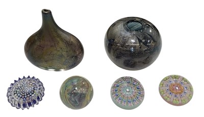 Lot 586 - ISLE OF WIGHT GLASS; a small lollipop vase,...