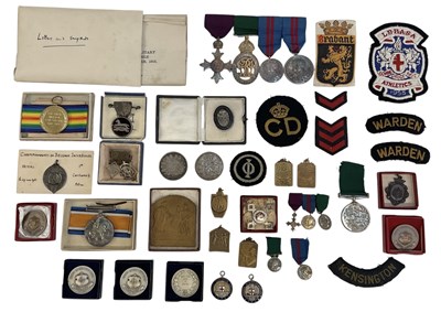 Lot 343 - Two WWI medals comprising the British War...