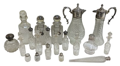 Lot 579 - A collection of fourteen scent bottles,...