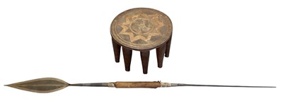 Lot 658 - An African Ivory Coast heavily carved ten...