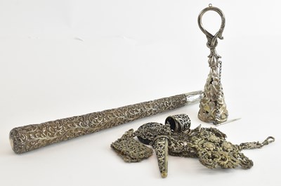 Lot 1172 - A 19th century Anglo-Indian white metal...