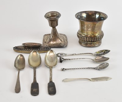 Lot 1140 - A group of various items of silver including a...