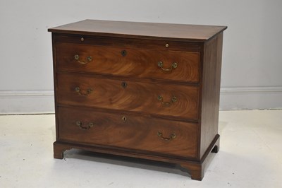 Lot 213 - A 19th century mahogany three drawer chest...