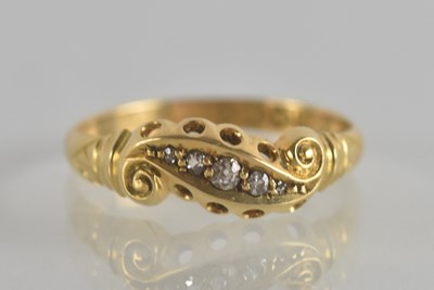 Lot 1313 - A Victorian 18ct gold ring, with a diagonal...