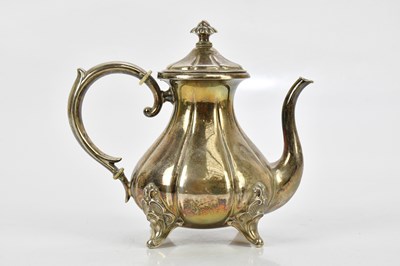 Lot 2460 - A German 800 grade silver coffee pot of...
