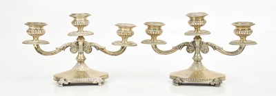 Lot 2024 - A pair of 800 grade silver three branch...