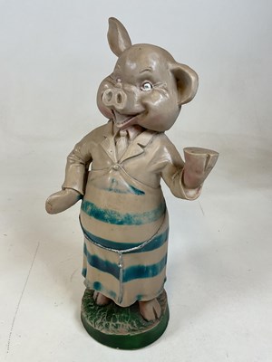 Lot 56 - A vintage resin butcher's advertising pig,...