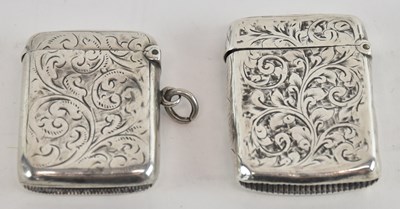 Lot 1141 - Two hallmarked silver vesta cases, one example...