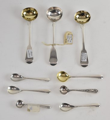 Lot 1167 - Nine assorted small silver spoons, including...