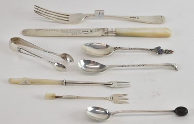Lot 1155 - Eight items of various hallmarked silver...
