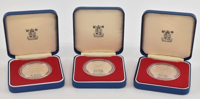Lot 1680 - ROYAL MINT; three Elizabeth II 1977 Silver...