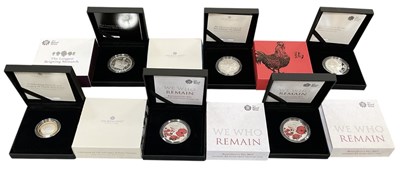 Lot 1636 - ROYAL MINT; six silver commemorative coins...