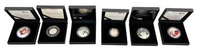 Lot 1637 - THE ROYAL MINT; six silver commemorative coins,...