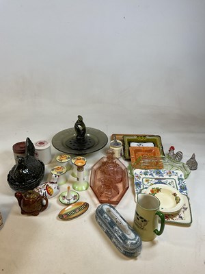 Lot 273 - Three boxes of decorative ceramics and glass.