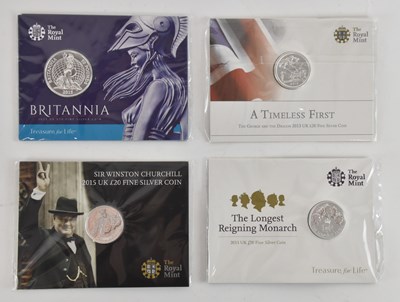 Lot 1653 - ROYAL MINT; three silver £20 fine silver coin...